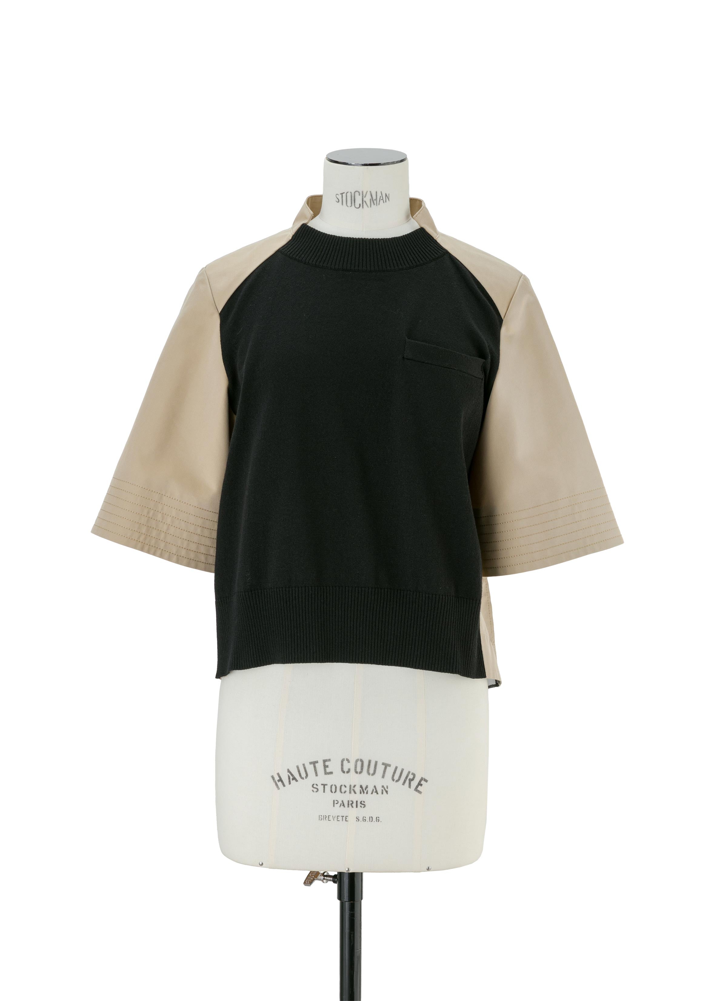 Cotton Gabardine x Knit Pullover