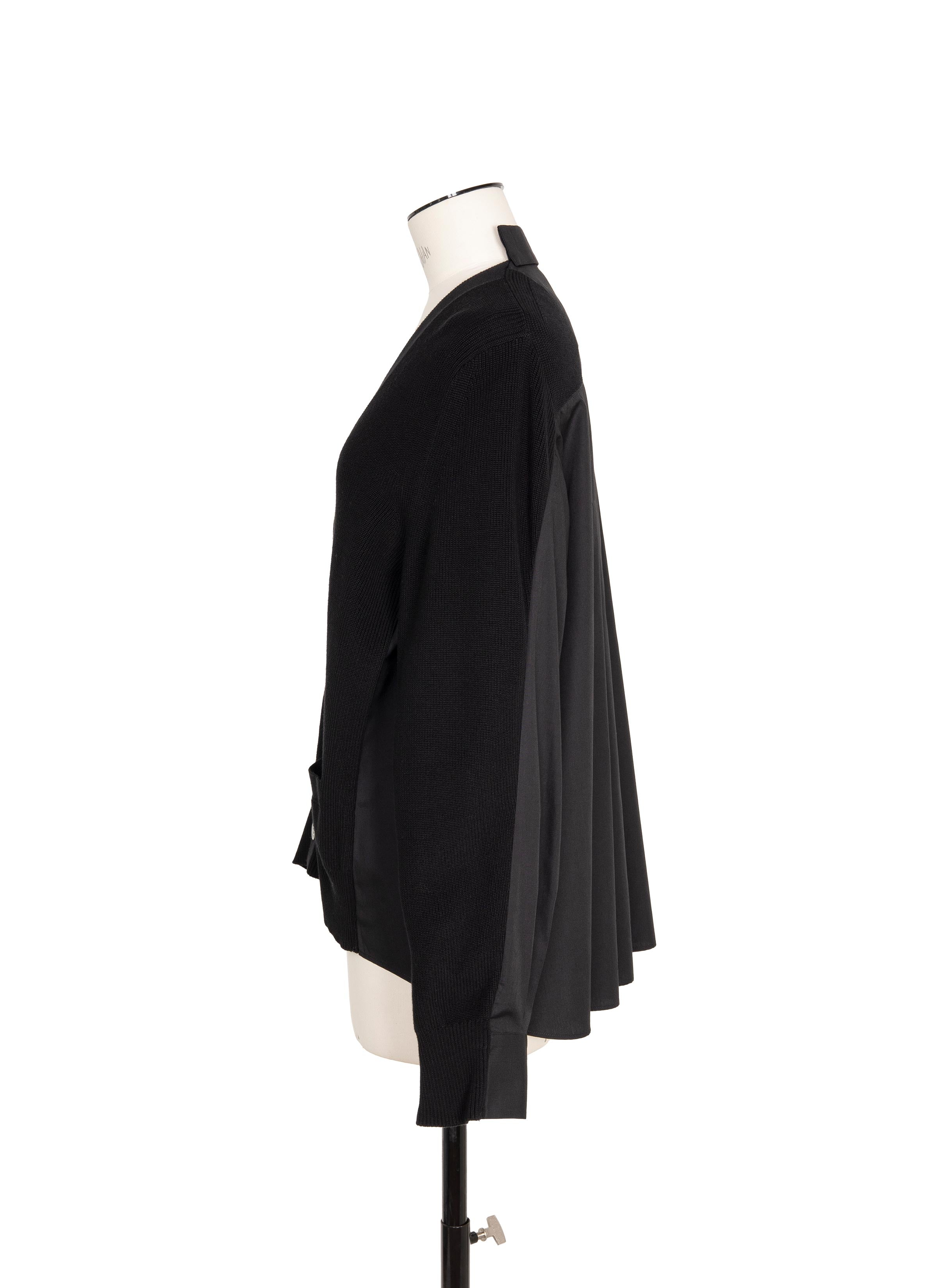 Cotton Knit x Cotton Poplin Cardigan | sacai Official Store サカイ