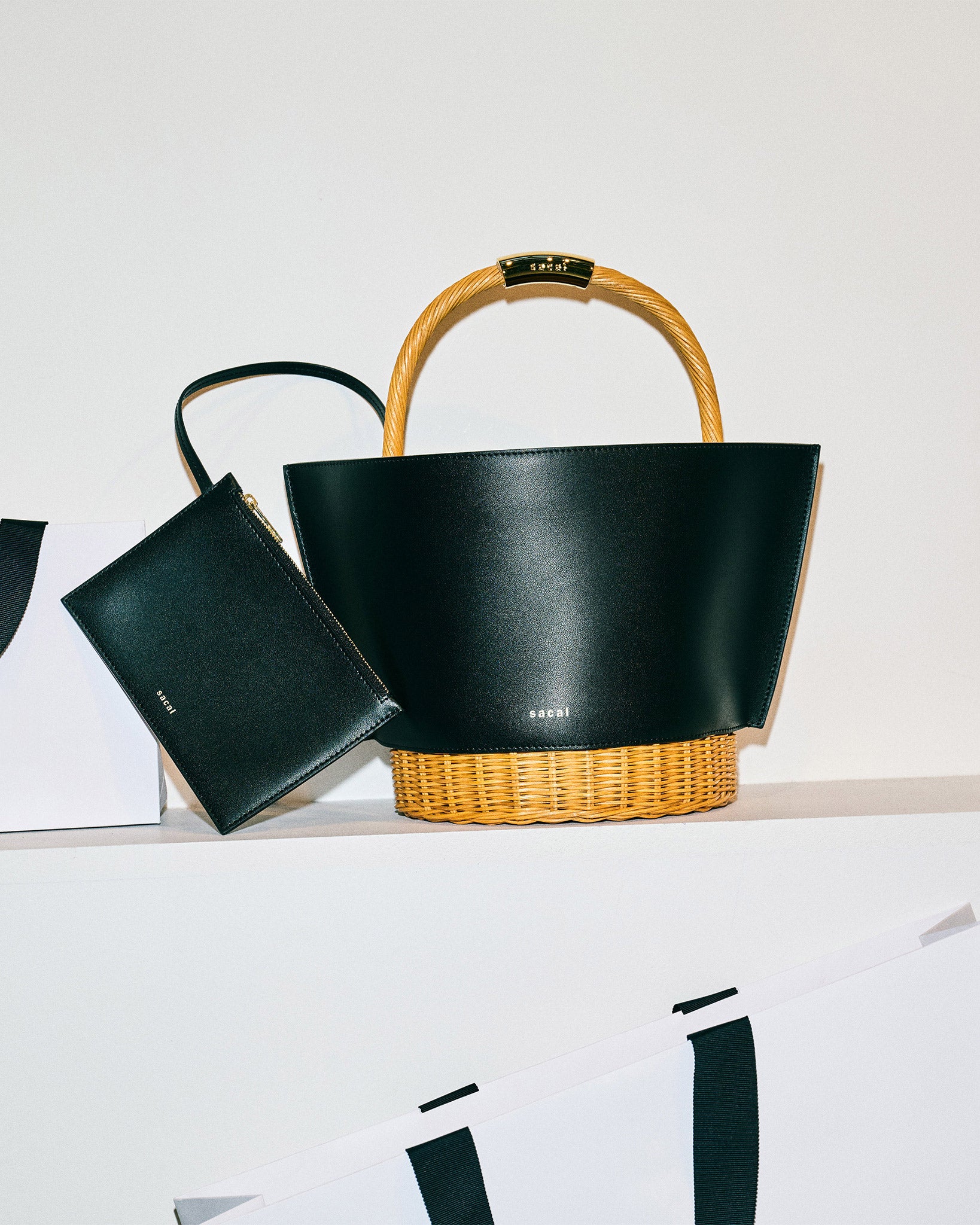 Leather x Rattan Basket Medium | sacai Official Store サカイ